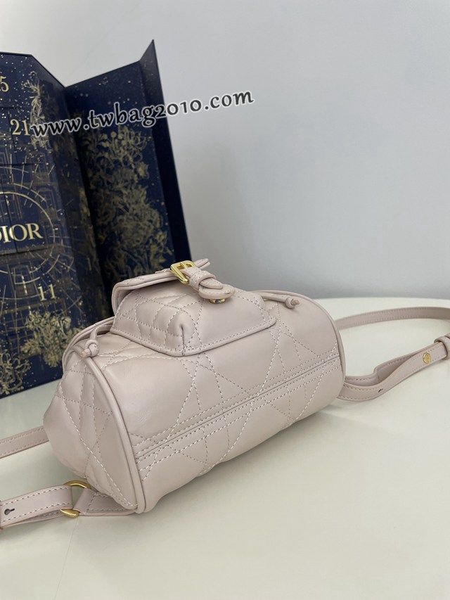 Dior专柜新款迪奥高仿原单粉色小号Caro秋冬系列双肩包 djfk1719